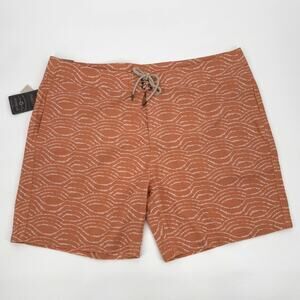 NWT FAHERTY Classic 7" Boardshort Wave Dye Orange Men's Size 42